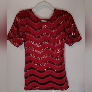 Chelsea & Violet Red Sequin Top